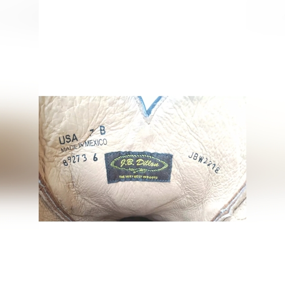 J.B. Dillon Leather Winged Cross Embroidered Cut Out Boots  Size 7 B Brown - Picture 10 of 15